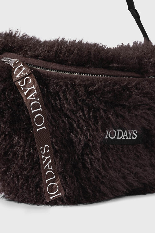 10Days Diep wijnrode harige crossbodytas