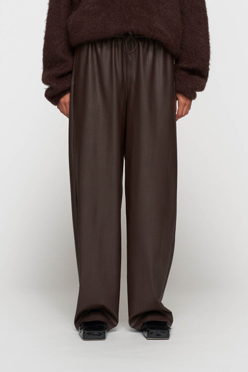 10Days diepe wijnrode kunstleren broek