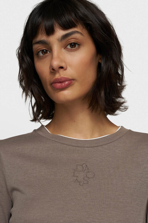 10Days Moonrock lange mouw rib T-shirt