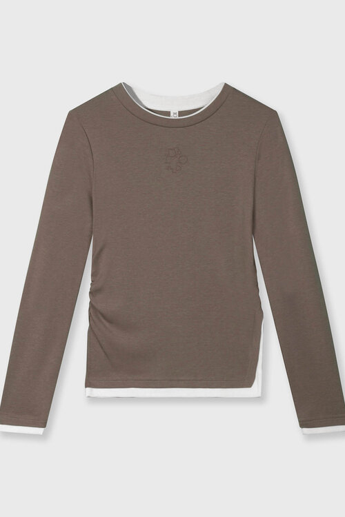 10Days Moonrock lange mouw rib T-shirt