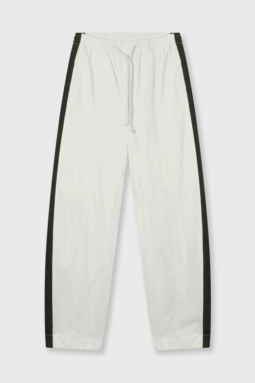 10Days Ecru wijde taps toelopende broek van twill