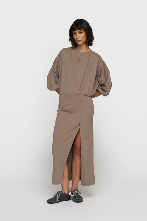 10Days Moonrock Maxi Jurk met Plooien