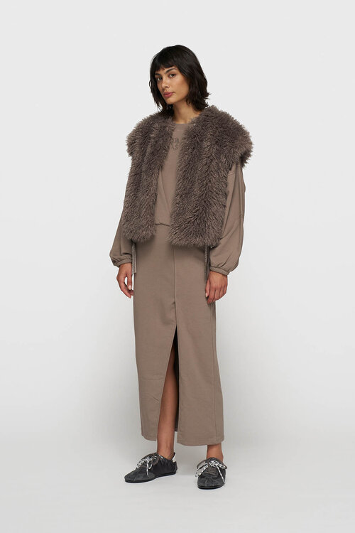 10Days Moonrock Maxi Jurk met Plooien