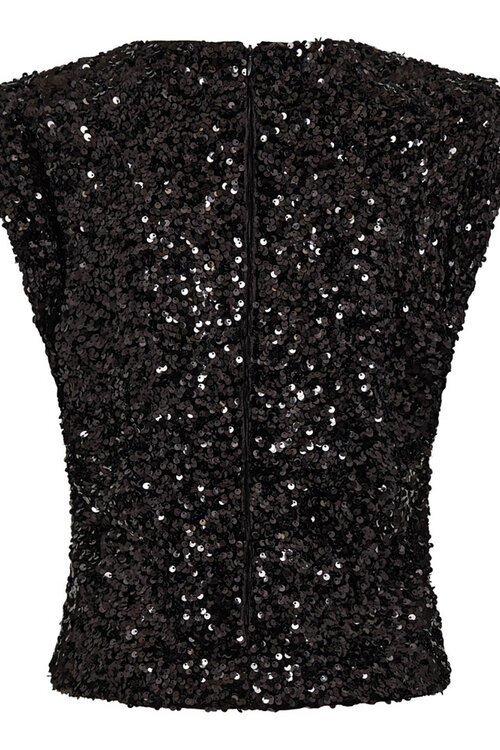 Co'couture Zwarte Roslyn Pailletten Top