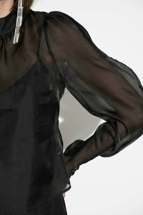 Dante 6 Black Ocean Top met Pofmouwen