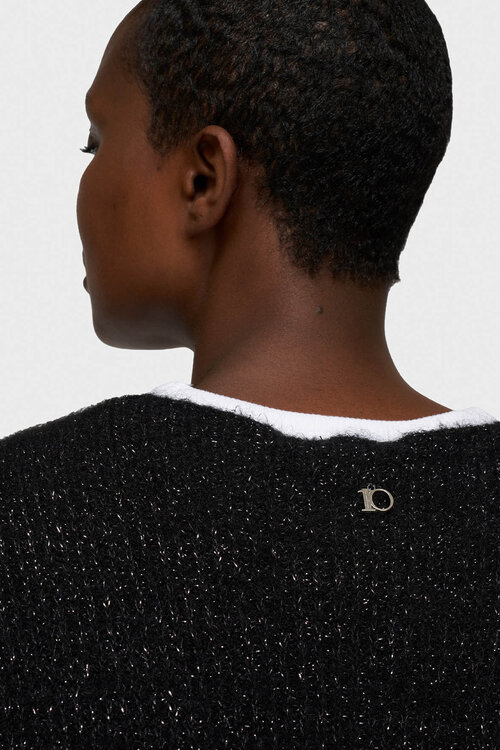 10Days Zwarte korte cardigan met glitters