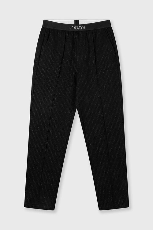 10Days Zwarte slim fit broek met krijtstreep