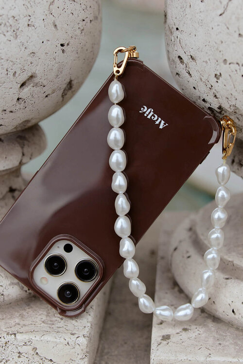 Atelje Iphone-hoesje in donkerbruin