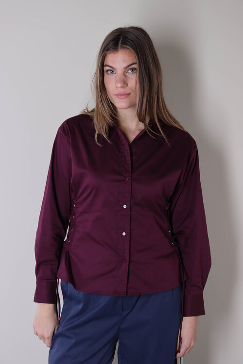 Co'couture Bordeaux Poppy Eyelet Strikblouse