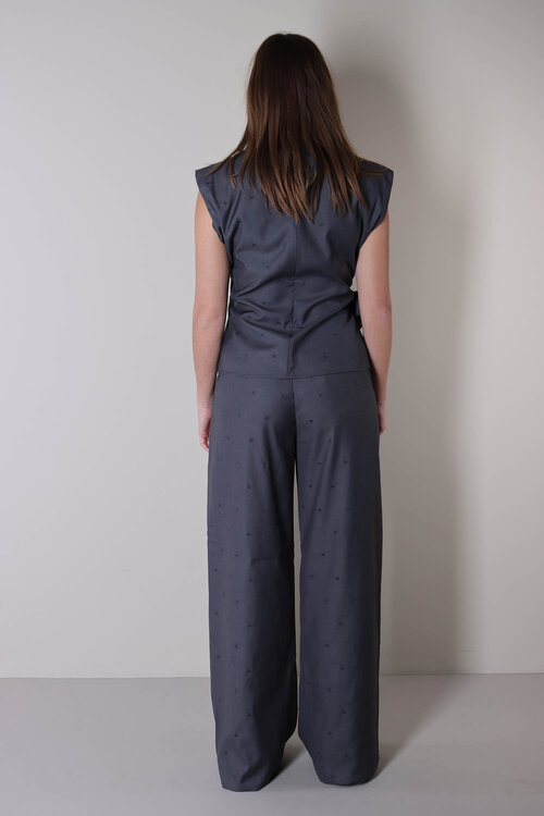 Co'couture Saga Pleat Top in Grijs