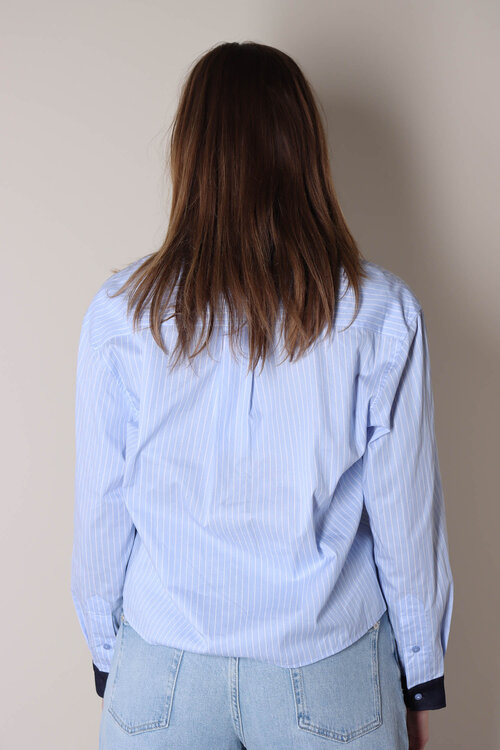 Co'couture Nelson Stripe Shirt in Blauw