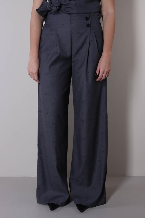 Co'couture Saga Pleat Pant in donkergrijs