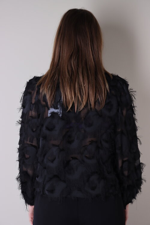 Co'couture Zwarte Syra Blouse met Structuur