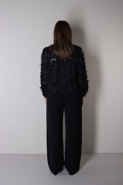 Co'couture Zwarte Syra Blouse met Structuur