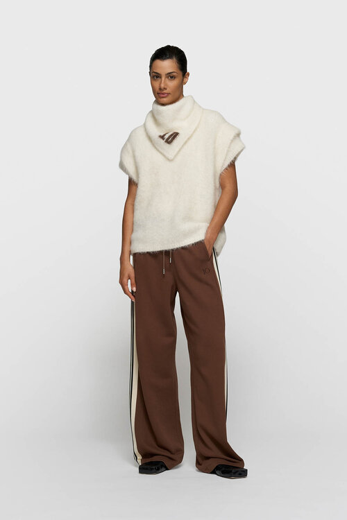 10Days Mouwloze gebreide trui in ecru