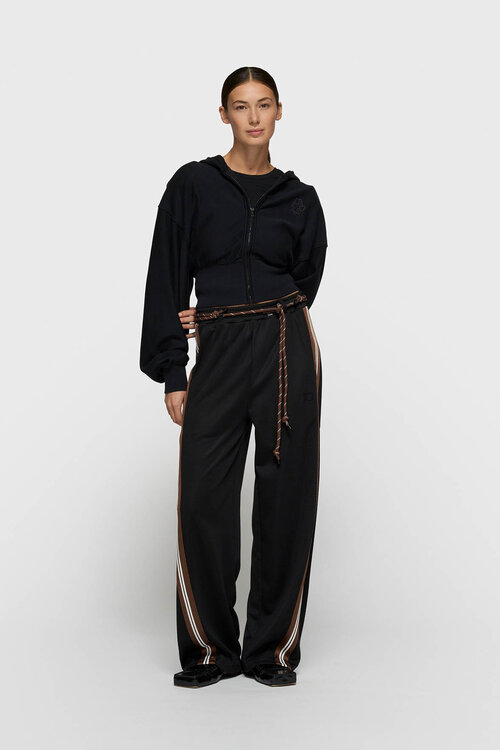 10Days Zwarte hoodie met ritssluiting en balletstijl