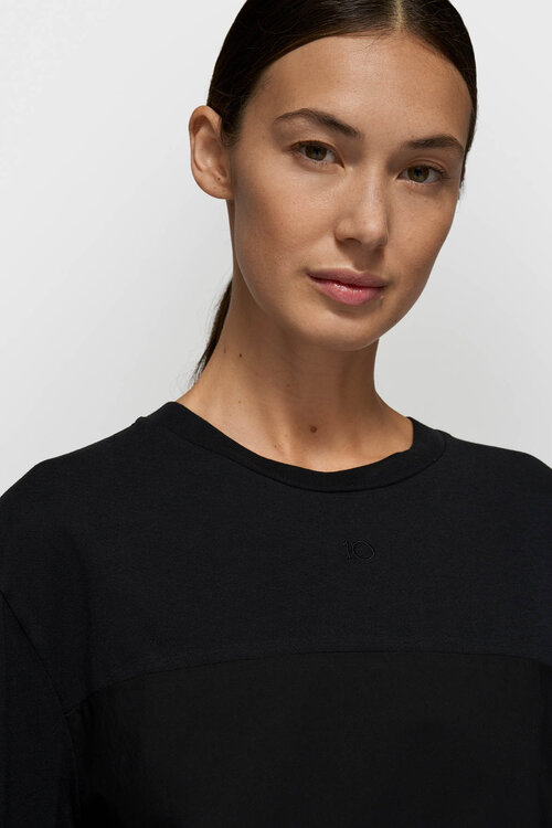 10Days Zwarte T-shirt met korte mouwen mix