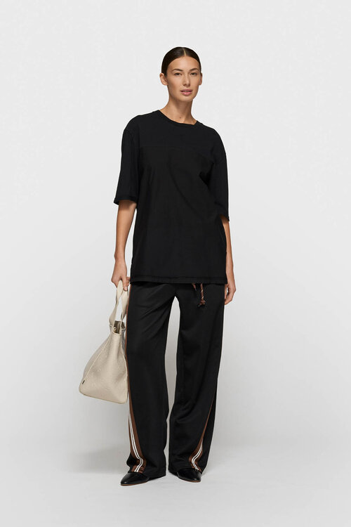 10Days Zwarte T-shirt met korte mouwen mix