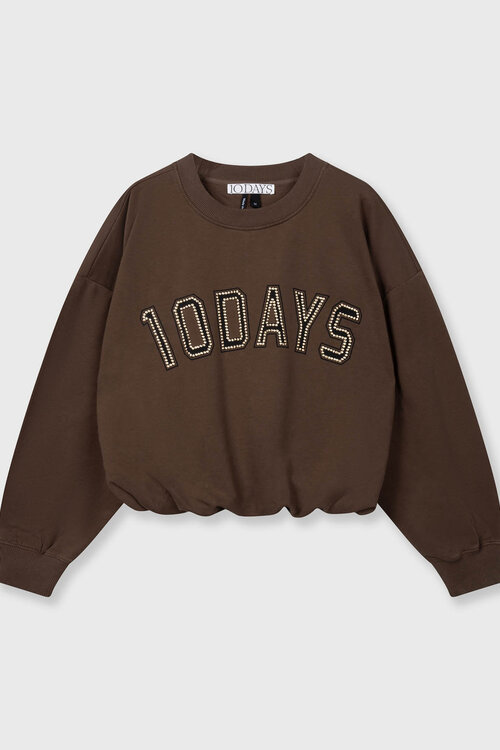 10Days donker truffel geplooide trui 10DAYS