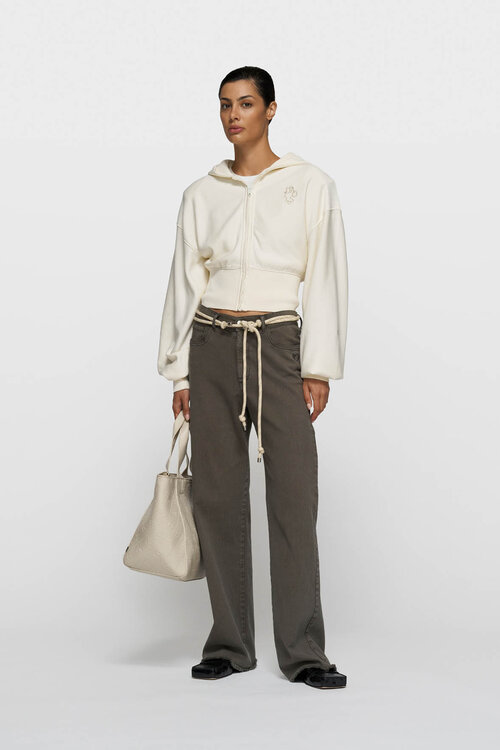 10Days Donker truffel jog twill broek