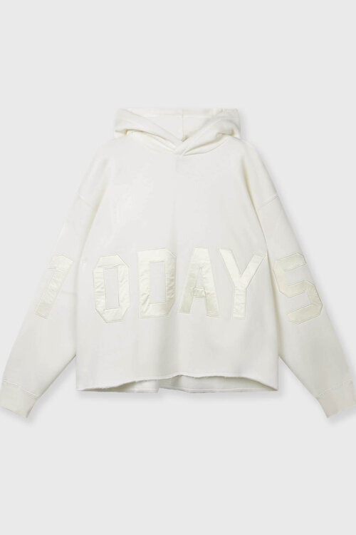 10Days Ecru hoodie met opvallend logo