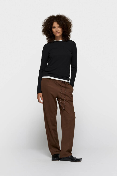 10Days Zwarte lange mouw T-shirt met dubbele laag