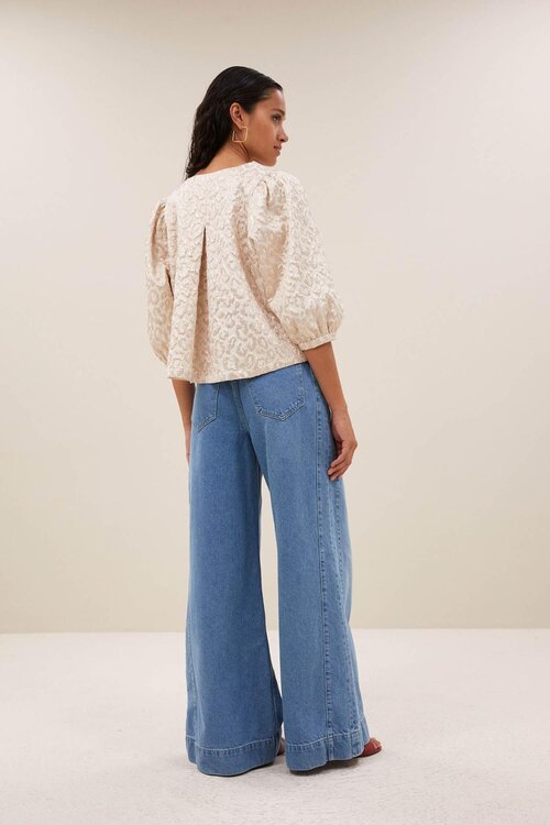 By Bar Champagnekleurige Blouse