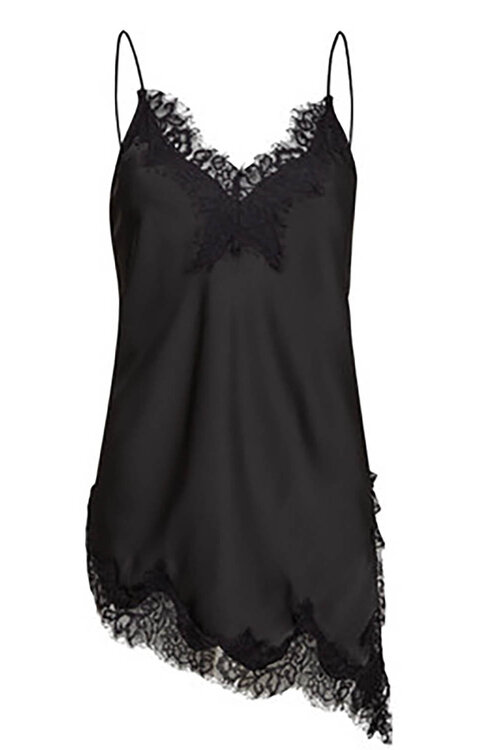 Haute L'Amitie Zwarte Naomi Asymmetrische Lingerie Top