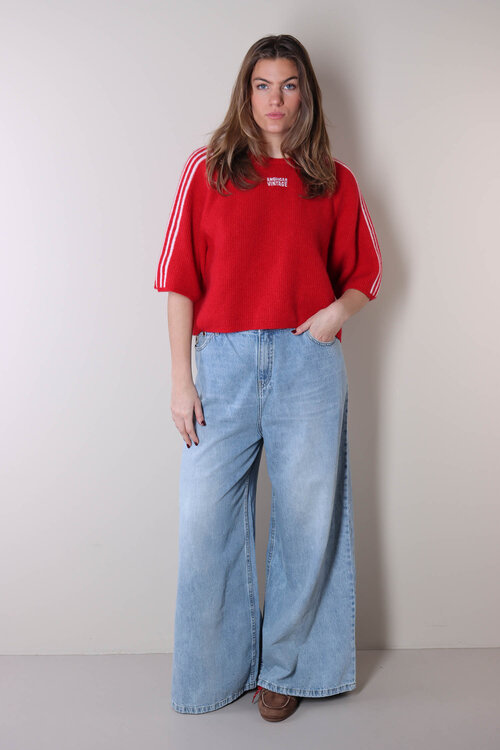 American Vintage Rood Gebreide Trui