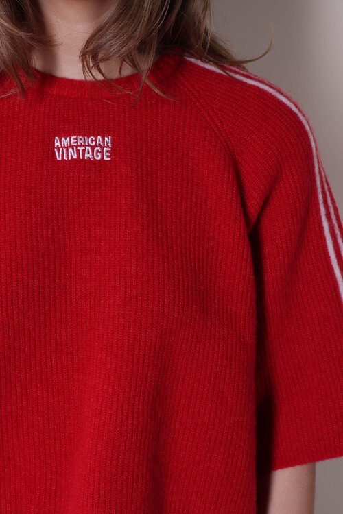 American Vintage Rood Gebreide Trui