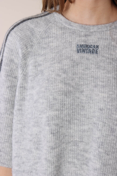 American Vintage Grijze Trui in Lichte Tint