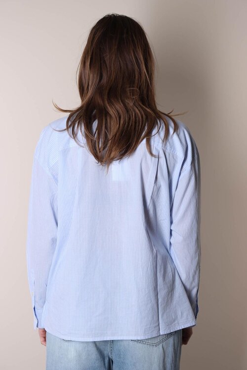 American Vintage Blouse in blauw en wit