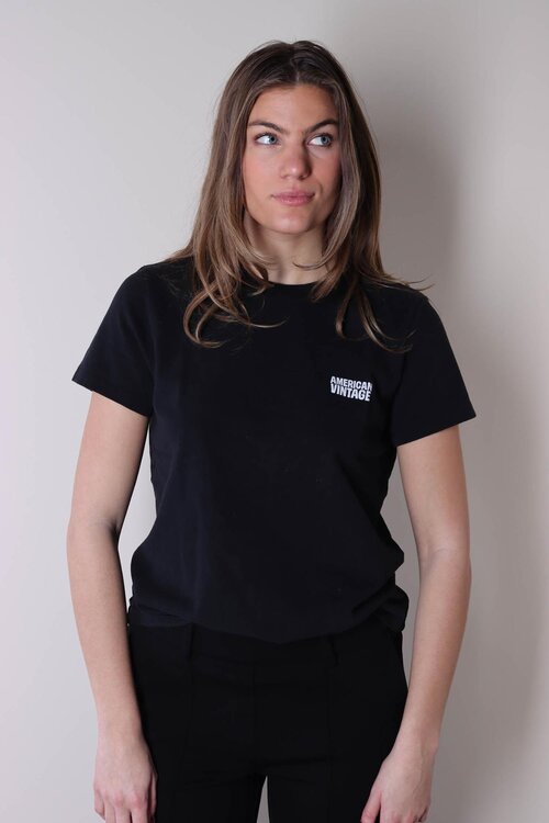 American Vintage T-shirt in zwart