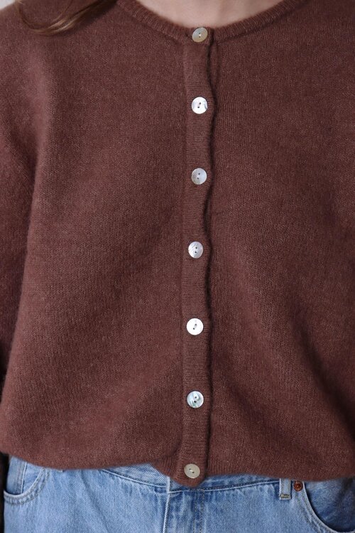 American Vintage Gebreid Vest in Bruin