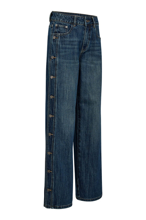 Haute L'Amitie Denize Button Tall Jeans in diep marineblauw