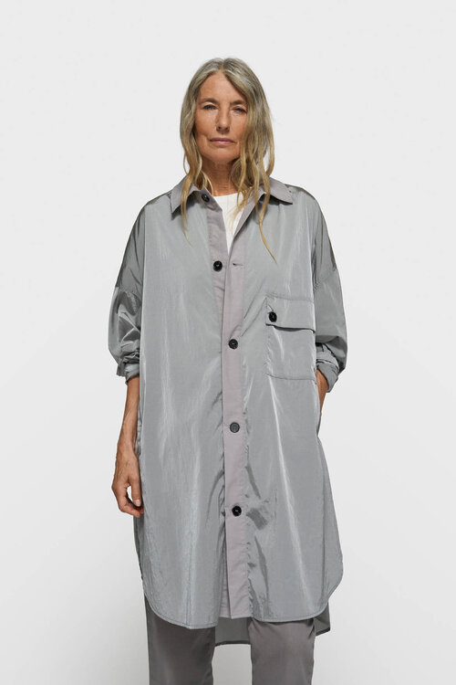 10Days Oversized shirt jacket in Light Graphite