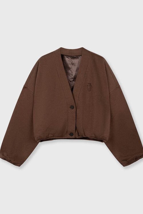 10Days Donker truffel cropped baseballvest