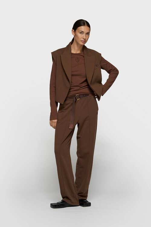 10Days mouwloze blazer in de kleur dark truffle