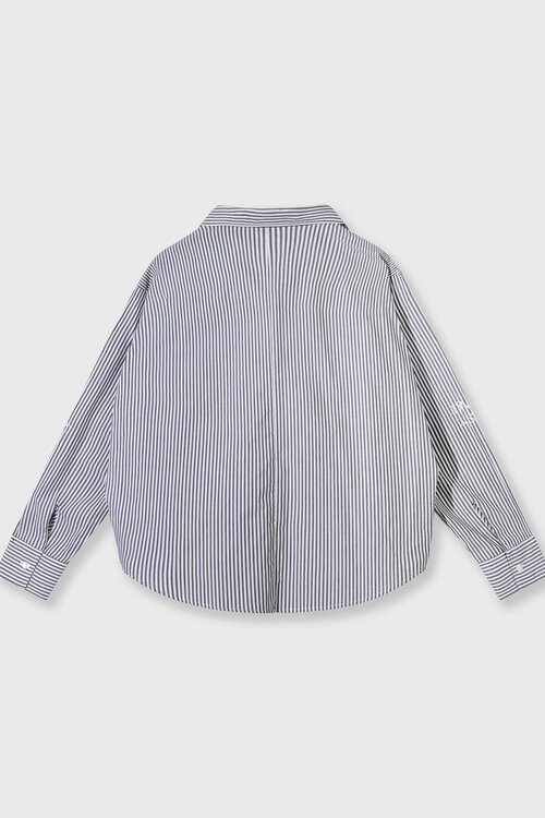 10Days Wit/steenkool gestreept overhemd