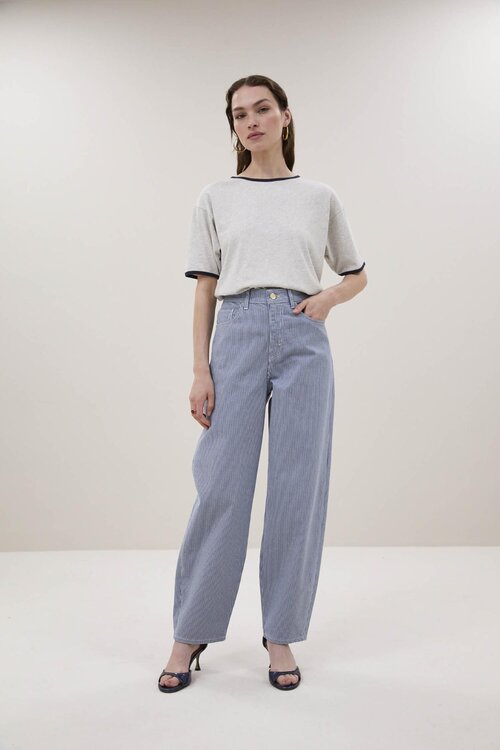 By Bar Lew Stripe Pants in blauw en wit