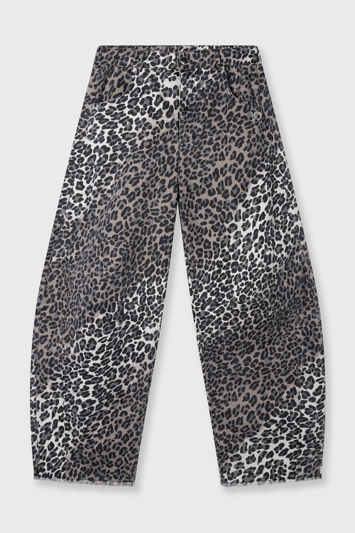 10Days Ecru western broek met luipaardprint