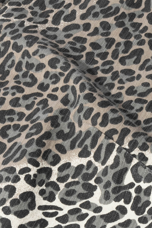 10Days Ecru western broek met luipaardprint