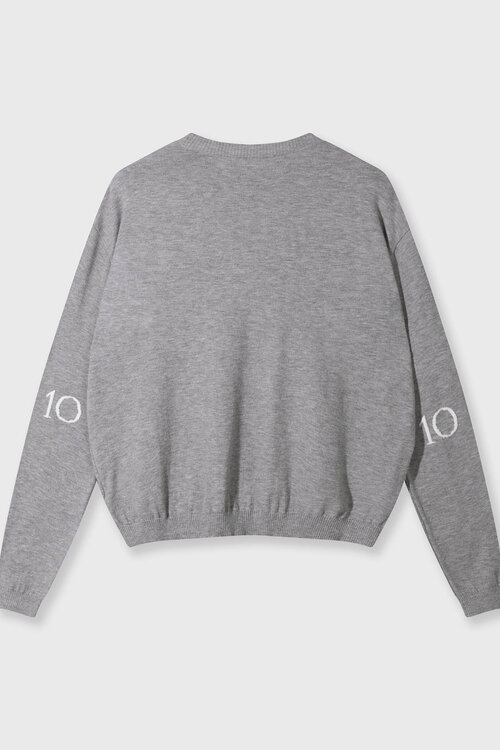 10Days Grey Melee gebreide trui met logo