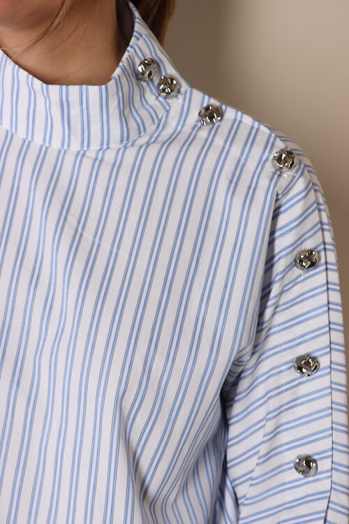 Co'couture Devin Blouse in blauw en wit