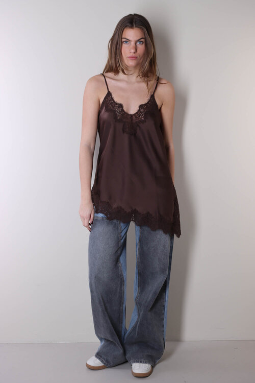 Haute L'Amitie Naomi Asym Lingerie top in bruin