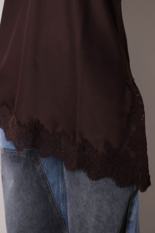 Haute L'Amitie Naomi Asym Lingerie top in bruin