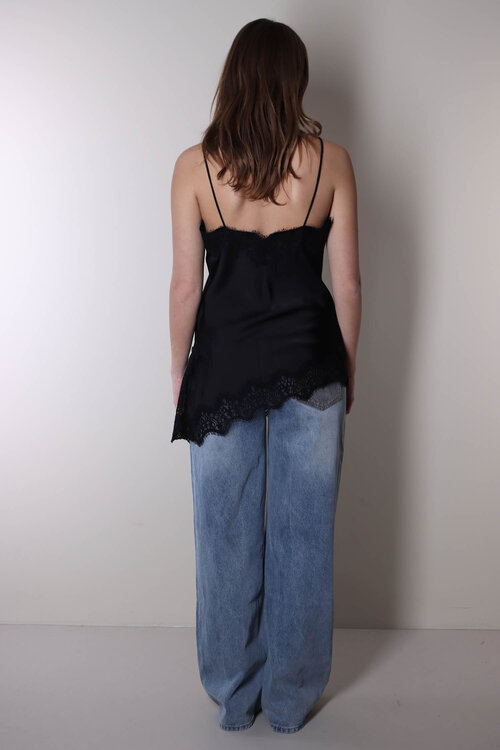 Haute L'Amitie Zwarte Naomi Asymmetrische Lingerie Top