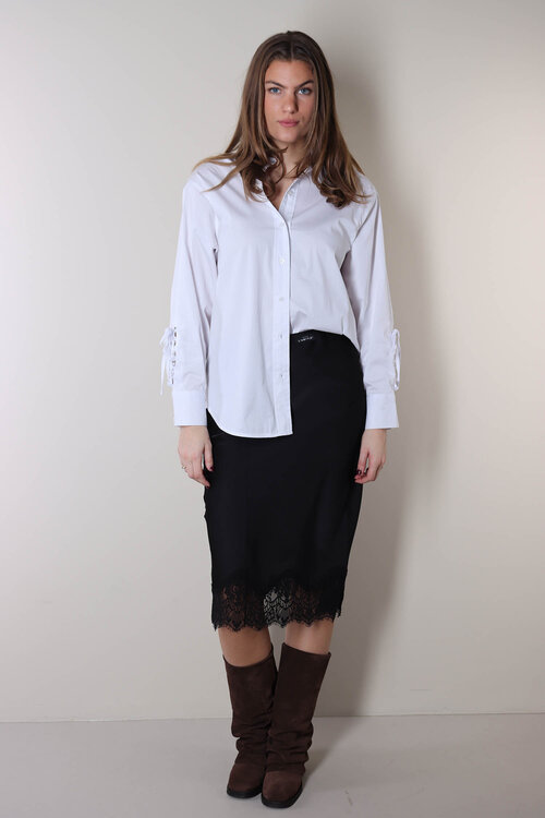 Haute L'Amitie Wit Alvina Pure Knoopshirt