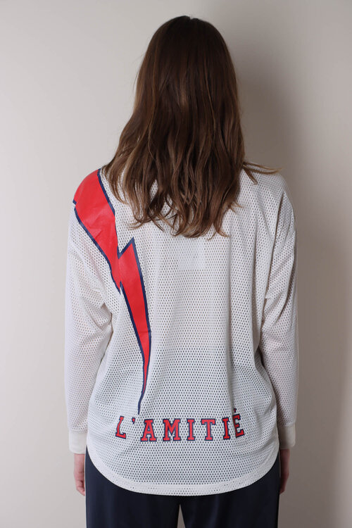 Haute L'Amitie American Football T-shirt in Off White