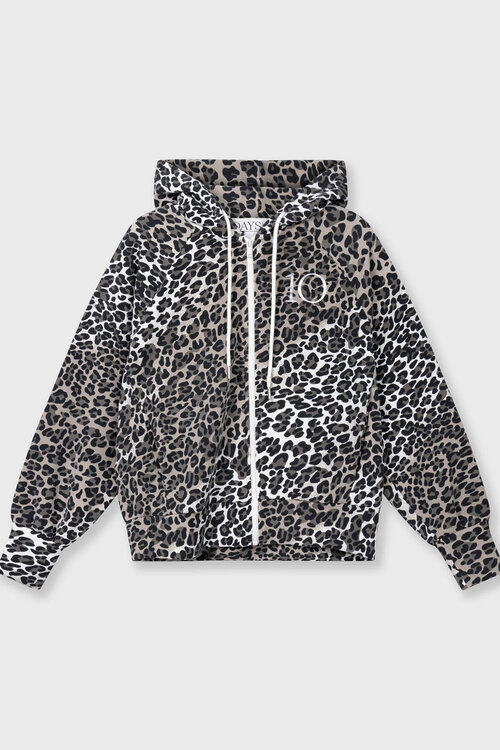 10Days Zachte scuba hoodie met luipaardprint van Sand